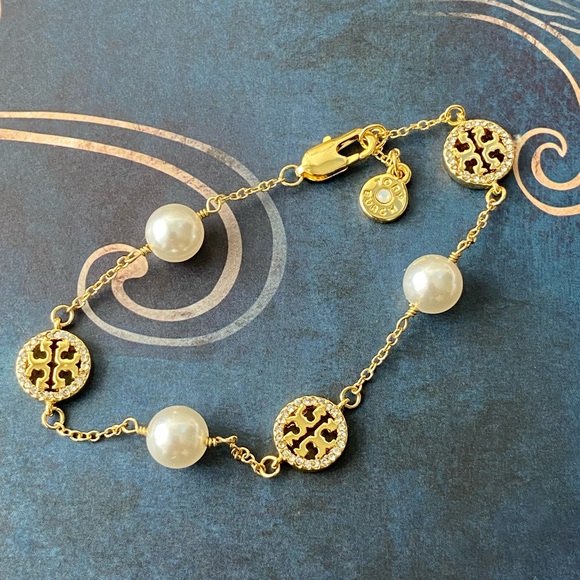 Tory Burch Gold and Pearl Bracelet - Picture 4 of 4